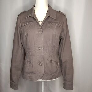 NORI Distressed Gray Jacket Sz L